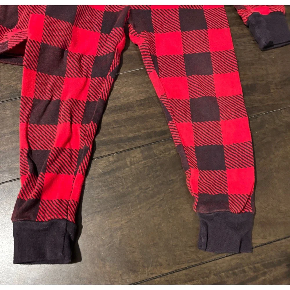 Carters Toddler 2T Red Black Buffalo Plaid Cotton Pajama Set 2 Piece Sleepwear